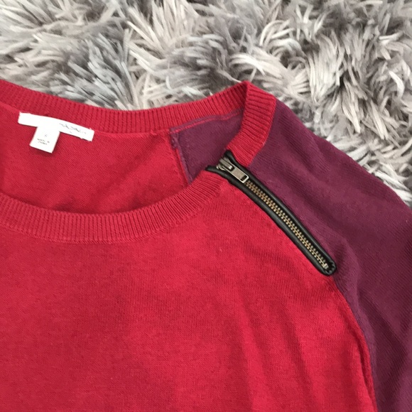 Halogen Maroon/Purple sweater- zipper accent. Long sleeve, size Small - Picture 2 of 6